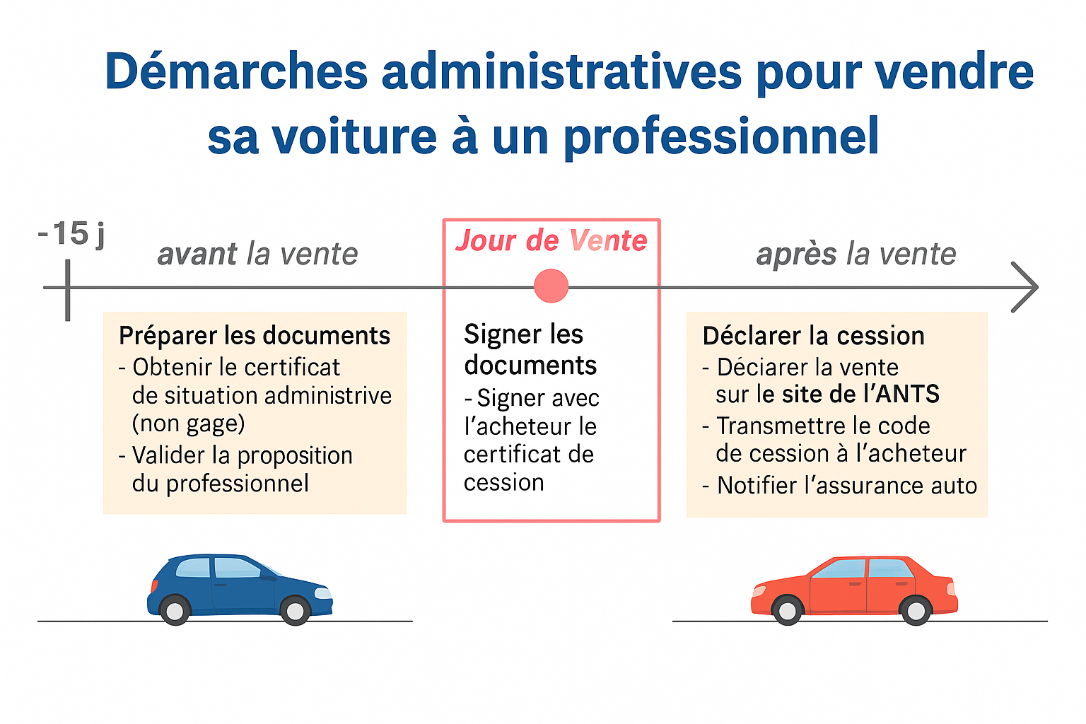 démarches administratives pour vendre sa voiture à un professionnel