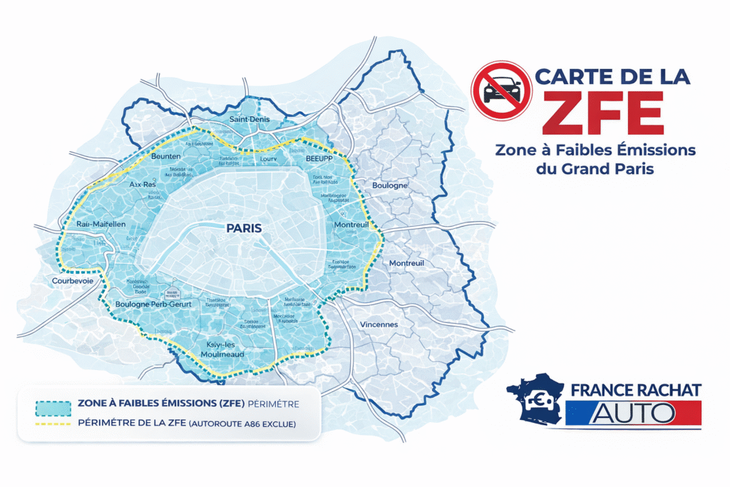 Paris, voitures interdites à la circulation, ZFE